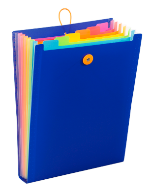Trieur Extensible 6 Comp A4 Happy Fluo Bleu